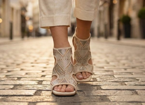 Wedo Bej Dantel Espadril Sandalet